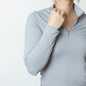Wholesale Women's Luxury Modern Riding Show Shirt Zipper <b>Long</b> <b>Sleeve</b> Quick Dry Horse Protection Training Competition <b>Base</b> <b>Layer</b> - Product Image 3