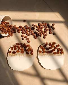 Juego de posavasos redondos de resina para protección de la mesa de comedor, elegantes posavasos para bebidas, accesorios para el hogar - Product Image 1