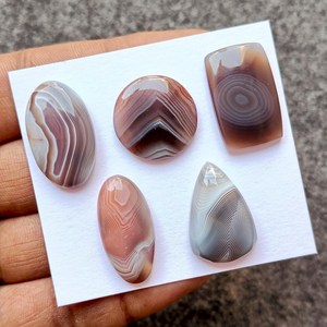 Cabujón de ágata de Botsuana en forma ovalada, de pera, cuadrada, de cojín y redonda, piedra preciosa suelta, perfecto para la fabricación de joyas. - Product Image 3