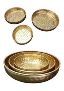 Tazón Urli Martillado de Moda para Decoración de Interiores, Artículo de Metal de Latón Duradero para el Hogar, Tazón para Flores Flotantes en Agua - Product Image 2