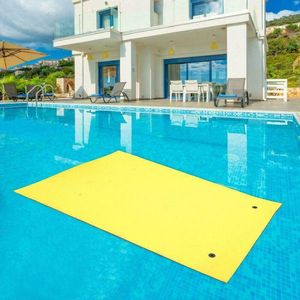 Matelas flottant pour adultes de 9 pieds, jaune et bleu, confortable, lit aquatique - Product Image 6