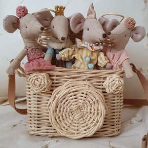 Tendance du moment Excellente qualité Sac à main en rotin tissé à la main adorable pour enfants Sacs à main pour enfants en forme d'appareil photo - Product Image 5