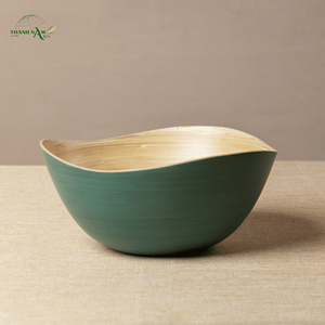 Bol en bambou tissé à la main, bol de service en bambou naturel pour la maison et la cuisine, vaisselle durable - Product Image 1