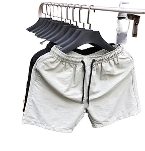 Pantalones Cortos Oxford Casuales para Hombre, 100% Poliéster, Color Sólido, Cintura con Cordón, Corte Medio, Transpirables para Uso Diario - Product Image 5