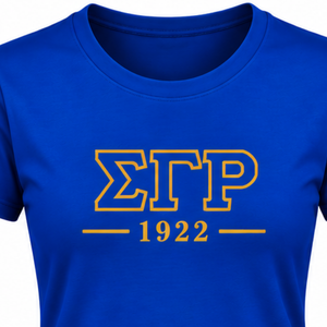 Camiseta Personalizada con Letras Griegas de Sigma Gamma Rho para Mujer, Camiseta de Sororidad con Gráfico, Manga Corta, Cuello Redondo, Algodón, Informal, a la Moda, Venta al Por Mayor - Product Image 3