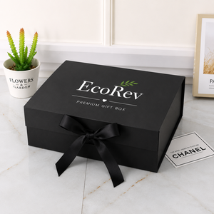 Custom Eco-Friendly Recycled <b>Materials</b> Waterproof Rigid Cardboard <b>Magnetic</b> Closure Foldable Gift Packaging Box with Ribbon - Product Image 5