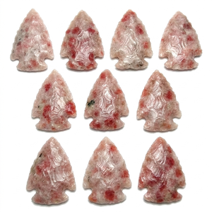 Pointes de flèche en pierre naturelle, pointes de flèche en cristal de pierre de soleil, pointes de flèche en jaspe fantaisie pour la guérison, pierres précieuses pour grossistes en cristal - Product Image 5