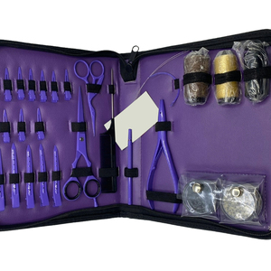 Kit d'outils de pose d'extensions capillaires de dernière génération avec accessoires personnalisés en beige ou couleur personnalisée et étiquetage avec logo personnalisé - Product Image 6