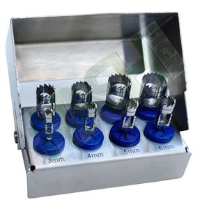 Kit de Trepanos para Implantes Dentales, 8 Piezas, Juego de Fresas de Extracción de Núcleo Óseo de Acero Inoxidable Alemán para Cirugía Oral - Product Image 1