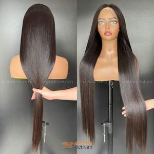 Peluca de cabello humano virgen crudo vietnamita para mujeres negras Peluca frontal de encaje larga y recta Modelo de vendedor Trama de cabello Estilo recto - Product Image 6