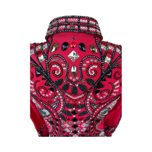 Chaqueta ecuestre Premium Showmanship Chaqueta de equitación occidental Ropa ecuestre elegante y elegante Rojo - Product Image 5