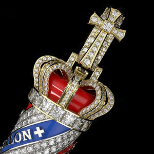 จี้รูปมงกุฎสำหรับร้านทำผม ประดับด้วยคริสตัล ชุบทอง 18K ทำจากโลหะผสม เหมาะสำหรับทุกเพศ สไตล์ฮิปฮอป ของขวัญเครื่องประดับ - Product Image 2