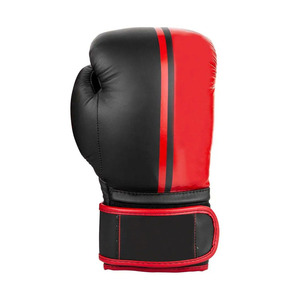 Leather Boxing Gloves Black Red Laced Adjustable Wrist <b>Strap</b> for Adults Boxing Training Gear Best Price Custom Boxing Gloves - Product Image 2