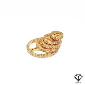 Rueda espaciadora de oro macizo de 14k con diamantes pavé, cuentas de 3mm y detalles de plata de ley 925 de 11mm de diámetro - Product Image 4