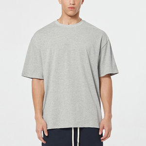 เสื้อยืดคอกลมทรงหลวมสำหรับผู้ชายไซส์ใหญ่ ผ้าคอตตอน 100% ทรงไหล่ตก  รับสกรีนโลโก้ได้ - Product Image 5