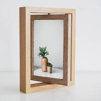 Marco de Fotos Moderno y Ecológico de Madera Estilo Rústico Personalizable para Decoración del Hogar, Bodas y Uso Familiar - Vertical de Sobremesa