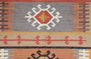Alfombra Kilim de Lana Hecha a Mano Estilo Boho, Alfombra Tribal del Suroeste, Alfombra Geométrica en Tonos Tierra Neutros, Decoración Rústica para Piso de Casa de Campo - Product Image 6