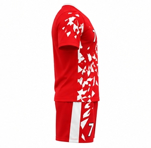 Ensemble short et maillot de football sublimé rouge pour homme Index Sport Wear, anti-transpiration - Product Image 6
