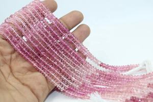 Cuentas Redondas Facetadas de Turmalina Rosa Natural AAA de 5 mm y 15 Pulgadas para la Fabricación de Joyas - Product Image 2