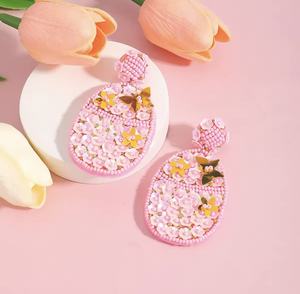 Pendientes clásicos unisex de cuentas de semillas hechos a mano, diseño de sombrero multicolor, novedades, color rosa, para profesores, boda - Product Image 3