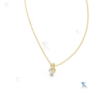 Lab Grown Diamond 1.00 CT Brilliant Cut Solitaire <b>Pendant</b> Necklace 14K/18K <b>Solid</b> <b>Gold</b> Women's Wedding Party Jewelry Factory - Product Image 4