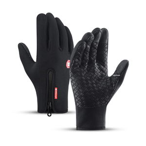Guantes de cuero para deportes al aire libre para hombre y mujer, guantes de invierno con forro polar, cálidos, para esquiar, resistentes al viento, ignífugos, gruesos - Product Image 1