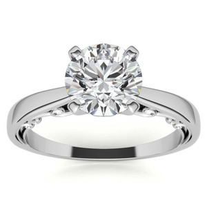 Anillo de Compromiso de Moissanita con Corte Redondo para Ella, Plata de Ley 925, Chapado en Oro Blanco, Anillo de Boda de Lujo, Regalo de Aniversario - Product Image 3