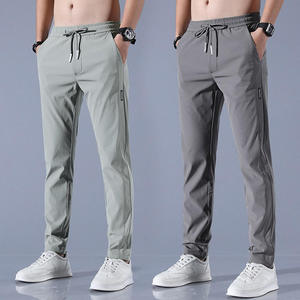 HANO 2024 Pantalon cargo en toile respirant pour femme, coupe droite, taille mi-haute élastique, avec laçage, détails de couture à nœuds, non tissé, collection Printemps - Product Image 1