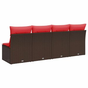 Divano da giardino in polyrattan marrone con cuscino 220 X 62 X 69 cm - Product Image 3