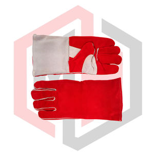Gants de soudage en cuir rouge, résistants aux déchirures, ignifuges, anti-chaleur, anti-coupures, antidérapants, sans silicone, 14 pouces, pour soudeurs, travaux de barbecue, TIG - Product Image 6