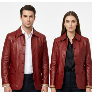 Vintage Oversized Unisex <b>Leather</b> <b>Blazer</b> PU <b>Leather</b> <b>Blazer</b> <b>Jacket</b> Genuine <b>Leather</b> <b>Blazer</b> Wholesale Manufacturer - Product Image 6