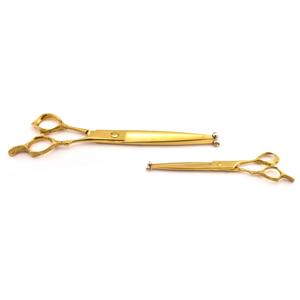 Outils de pose d'extensions de cheveux de qualité supérieure, toutes tailles et couleurs disponibles, ciseaux de coiffure haut de gamme, finition dorée - Product Image 3