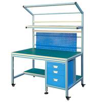 Système de charpente modulaire en aluminium sur mesure, poste de travail robuste, assemblage d'ordinateurs / réparation de téléphones, table de travail ESD