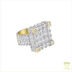 Luxury 925 <b>Silver</b> Lab Grown Diamond Layered <b>Dress</b> Ring For Jewelry Brands And Wholesale Buyers - Product Image 3