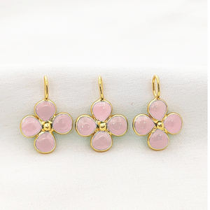 จี้รูปใบโคลเวอร์ลาพิส ลาซูลี ขนาด 5 มม. ขอบเรียบ งานแฮนด์เมด ชาร์มลาพิส ลาซูลี ขนาด 7x5 มม. ห่วงชุบทอง ชาร์มลาพิส ลาซูลี - Product Image 5