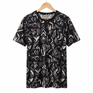 เสื้อยืดผู้ชายลายพิมพ์นามธรรมสำหรับฤดูร้อน ลายกราฟิกโดดเด่น เสื้อยืดลำลอง รับผลิตแบบ OEM ODM ขายส่งจากโรงงาน รับพิมพ์ลายตามสั่ง MOQ ต่ำ - Product Image 4