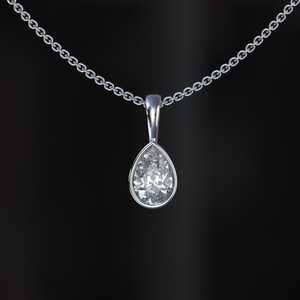 Pear Moissanite <b>Pendant</b> 14K <b>Gold</b> IGI Certified Christian Luxury Gift for Women - Product Image 2