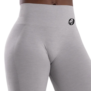 Leggings de sport gris clair pour femme, taille haute, sans couture, compression, fitness, yoga, course à pied, anti-transpiration, extensibles, athlétiques - Product Image 5