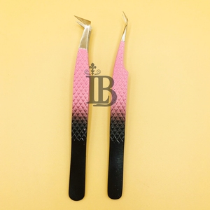 Custom Style Tweezers <b>Mink</b> <b>Eyelash</b> <b>Extension</b> Tweezers Sustainable Ombre Black And Pink Color <b>Eyelash</b> Tweezers Logo Offer - Product Image 4