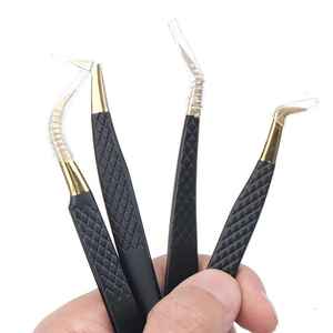 Pinzas Profesionales de Acero Inoxidable de 90 Grados Antimagnéticas para Extensión de Pestañas con Puntas de Fibra, Herramientas Premium para Pestañas - Product Image 5