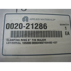 แหวนยึด NEW AMAT 0020-21286 ขนาด 6 นิ้ว TIN major - อุปกรณ์และอะไหล่เซมิคอนดักเตอร์ระดับโลกที่เชื่อถือได้ - Product Image 2
