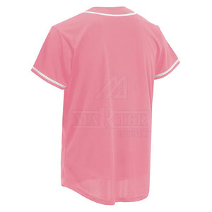 เสื้อเบสบอลคุณภาพสูง ผลิตจากผ้าโพลีเอสเตอร์/คอตตอน แขนสั้น แห้งเร็ว น้ำหนักเบา ระบายอากาศได้ดี เหมาะสำหรับทีม - Product Image 2