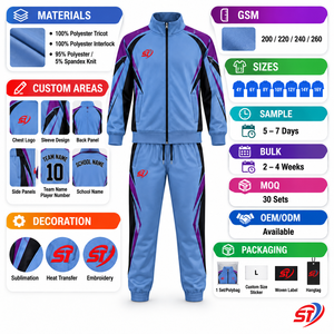 SAAJAN INTERNATIONAL Conjunto Deportivo de Invierno Personalizado para Niños, Chaqueta y Pantalones 100% Algodón con Cierre Completo para Clubes y Deportes Escolares - Product Image 5