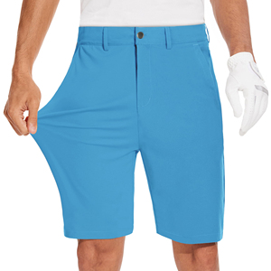 Shorts de golf personnalisables pour hommes, séchage rapide, poches arrière zippées, 100 % polyester toile respirante, style décontracté taille mi-haute, style urbain - Product Image 1