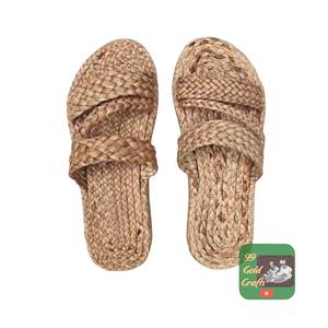 Custom Brown Water Hyacinth Slippers Anti-Slip Waterproof Fashion Trend Lightweight Spring Environment Friendly Handmade Natural - Product Image 5