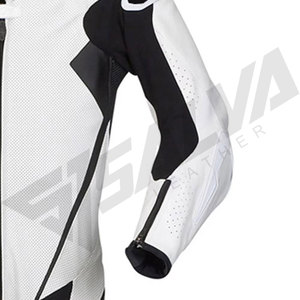 Combinaison de course moto unisexe blanche et noire à manches longues, respirante, color-block, en modal, une pièce (veste et pantalon), toutes saisons - Product Image 6