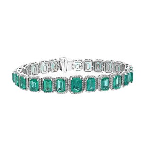 Emerald Tennis Bracelet <b>Gold</b> Plated Handmade 925 Sterling Silver Luxury Gemstone Jewelry Women Elegant Gift - Product Image 6