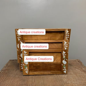 Plateau de service artisanal en bois et nacre du Golfe pour la décoration de l'Aïd, décoration de la maison, cadeau - Product Image 2