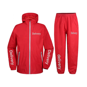 Custom Logo Rider Courier Staff Workwear Uniform Coated Thin <b>Stand</b> Collar Waterproof <b>Cycling</b> Food Delivery Rain Jacket - Product Image 3
