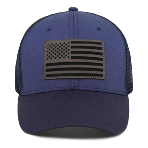Gorra Trucker Unisex con Parche de Bandera Americana, Malla Beige, Cierre Trasero Ajustable de 6 Paneles, Estilo Casual, Gorra para Adulto con Bloques de Color y Perlas - Product Image 4